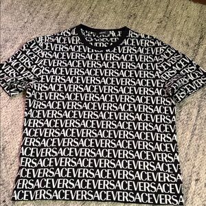 NW/OT SZ 42 Versace Monochrome Logo Tee